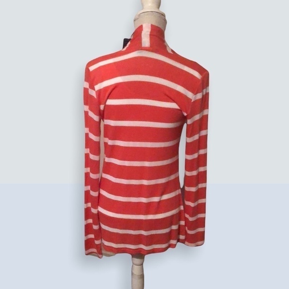 MIX open front orange and white stripe cardigan, sz med - Picture 2 of 4
